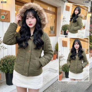0110:COAT-บุนวมตัวสั้น HOOD+FUR แท้