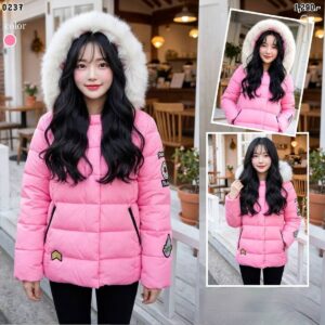 0237:COAT บุนวมตัวสั้นแต่งลาย