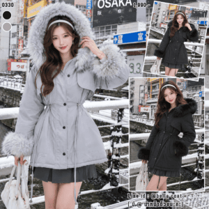 0330:COAT ขนเป็ดแต่งเฟอร์สาวอวบ