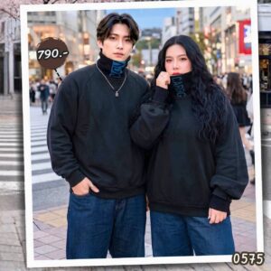0575:สเวตเตอร์ แขน+คอไหมพรมแต่งลาย