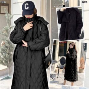 1381:Over Coat ลายข้ามหลามตัดสีพื้น