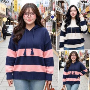 1526:เสื้อไหมพรมหนา ฮู้ดดี้