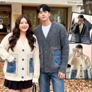 1655:เสื้อไหมพรมญี่ปุ่น ตัวโคล่งกระเป๋ายีนส์