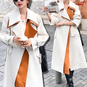 1804:Trench Coat สีทรูโทน ดีเทลแต่งเข็มขัด