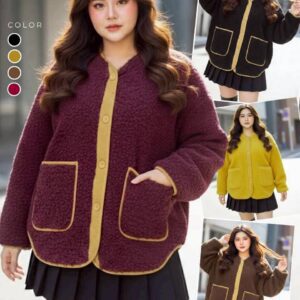 1965:เสื้อโค้ทขนแกะคอกลมทรง oversize