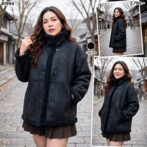 1994:เสื้อโค้ท ชามัวร์แต่งขนแกะ oversize